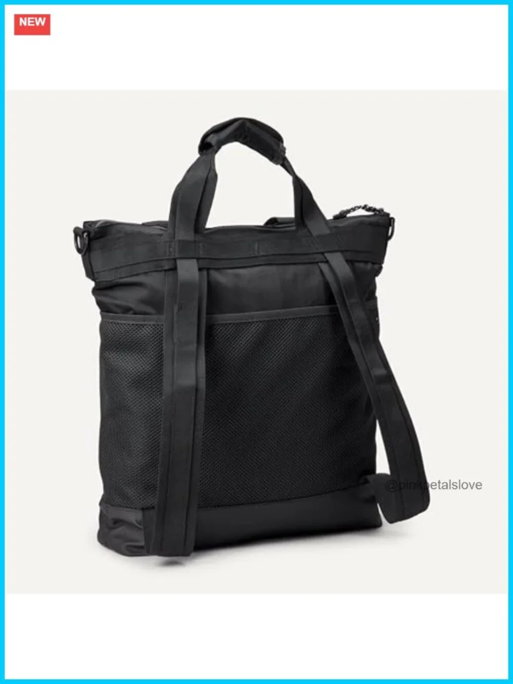 Convertible Nylon Backpack Tote with Adjustable Straps